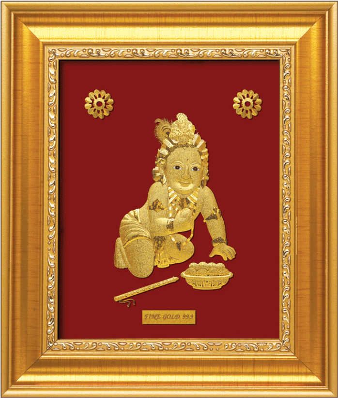 A7 Ladoo Gopal - Dattaguru Murty In Gold In Png (838x1000), Png Download