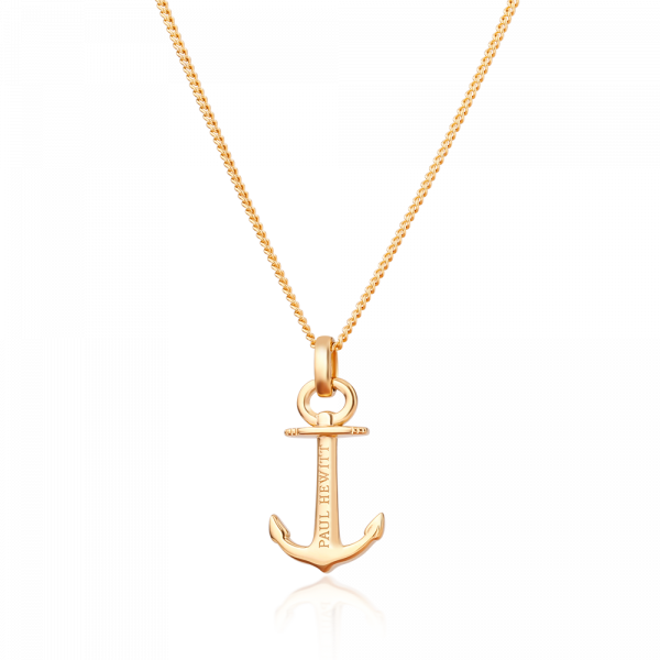 Paul Hewitt Necklace Anchor Spirit 18k Plated Gold - Happiness Necklace (600x600), Png Download