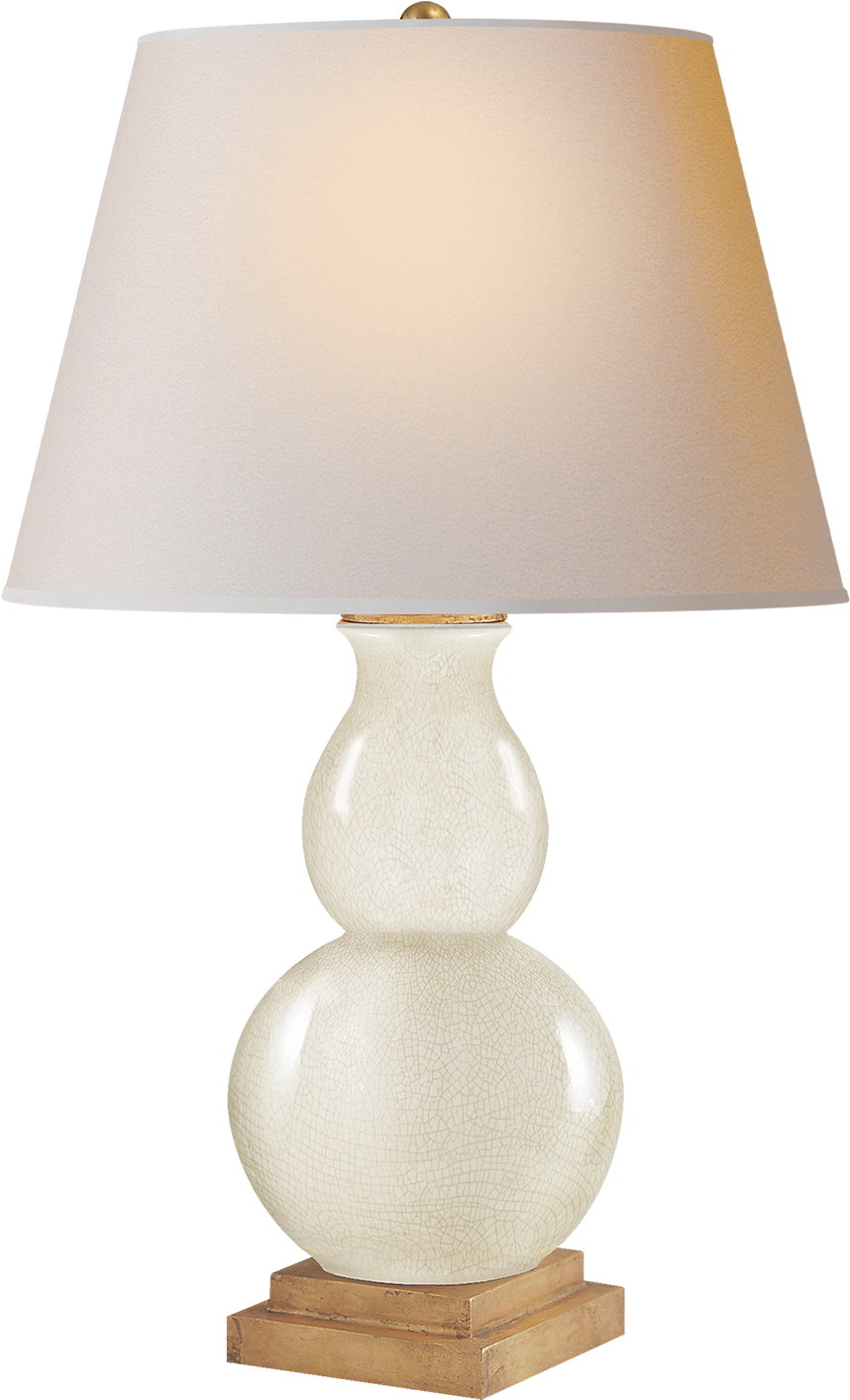 Gourd Form Small Table Lamp In Tea Stain With Natural - Nightstand (1440x1440), Png Download