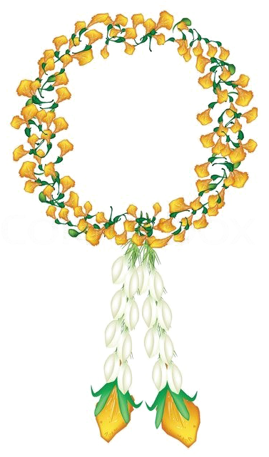 Jasmine Garland Png File - Padauk Flower Paper Art (480x800), Png Download