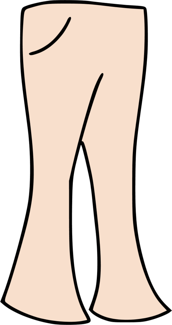 Vector Clip Art - Bell-bottoms (600x1130), Png Download