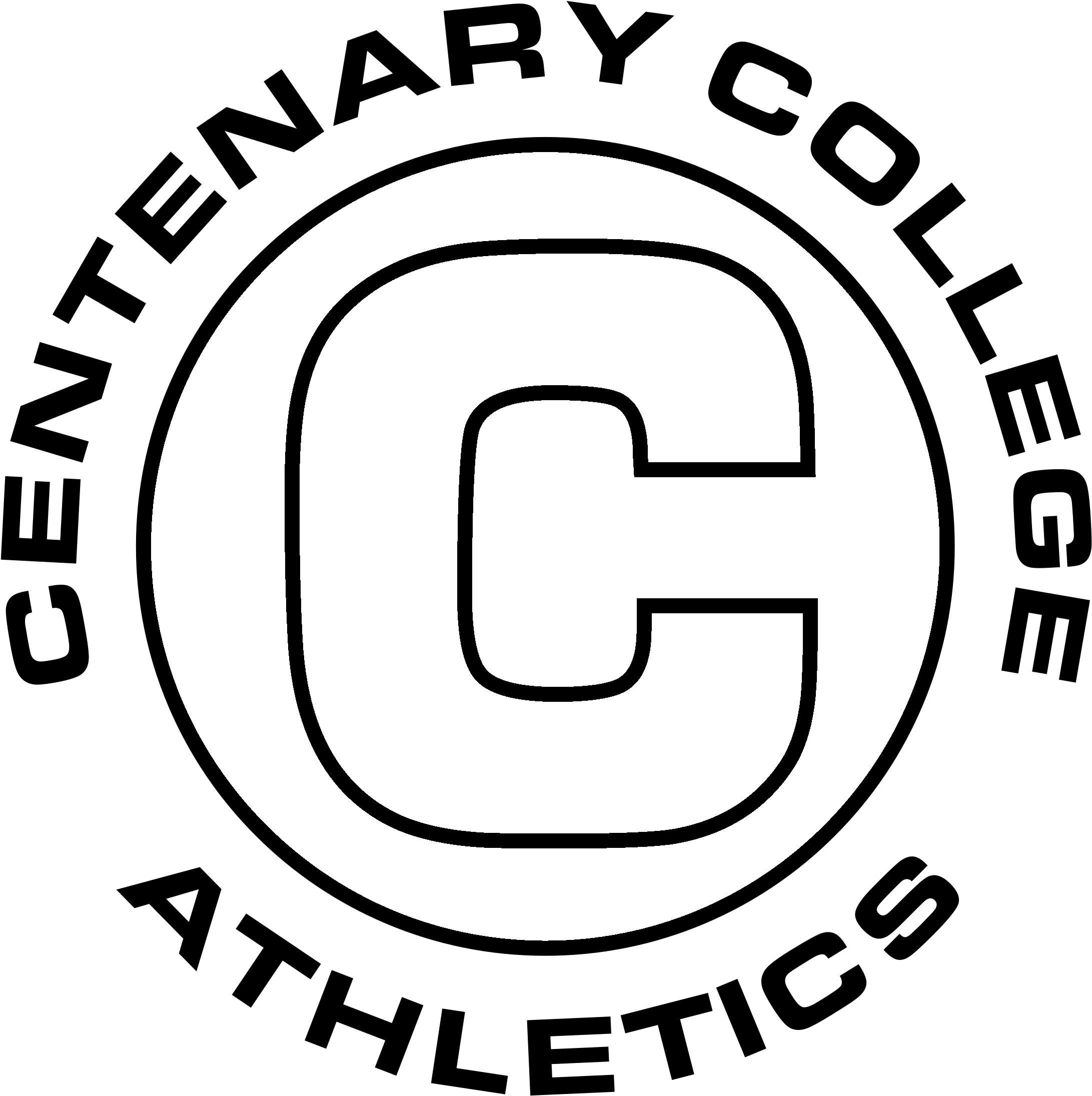 Centenary Gents Logo Black And White - Circle (2400x2400), Png Download