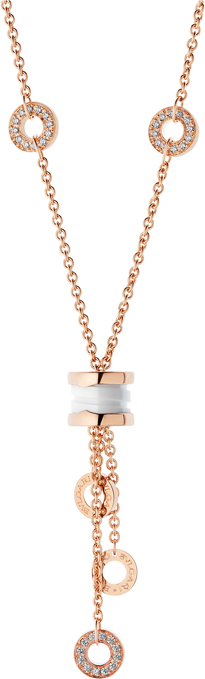 Zero1 Necklace Necklace Rose Gold Pink - Bvlgari Diamond Necklace Bzero (1800x1405), Png Download