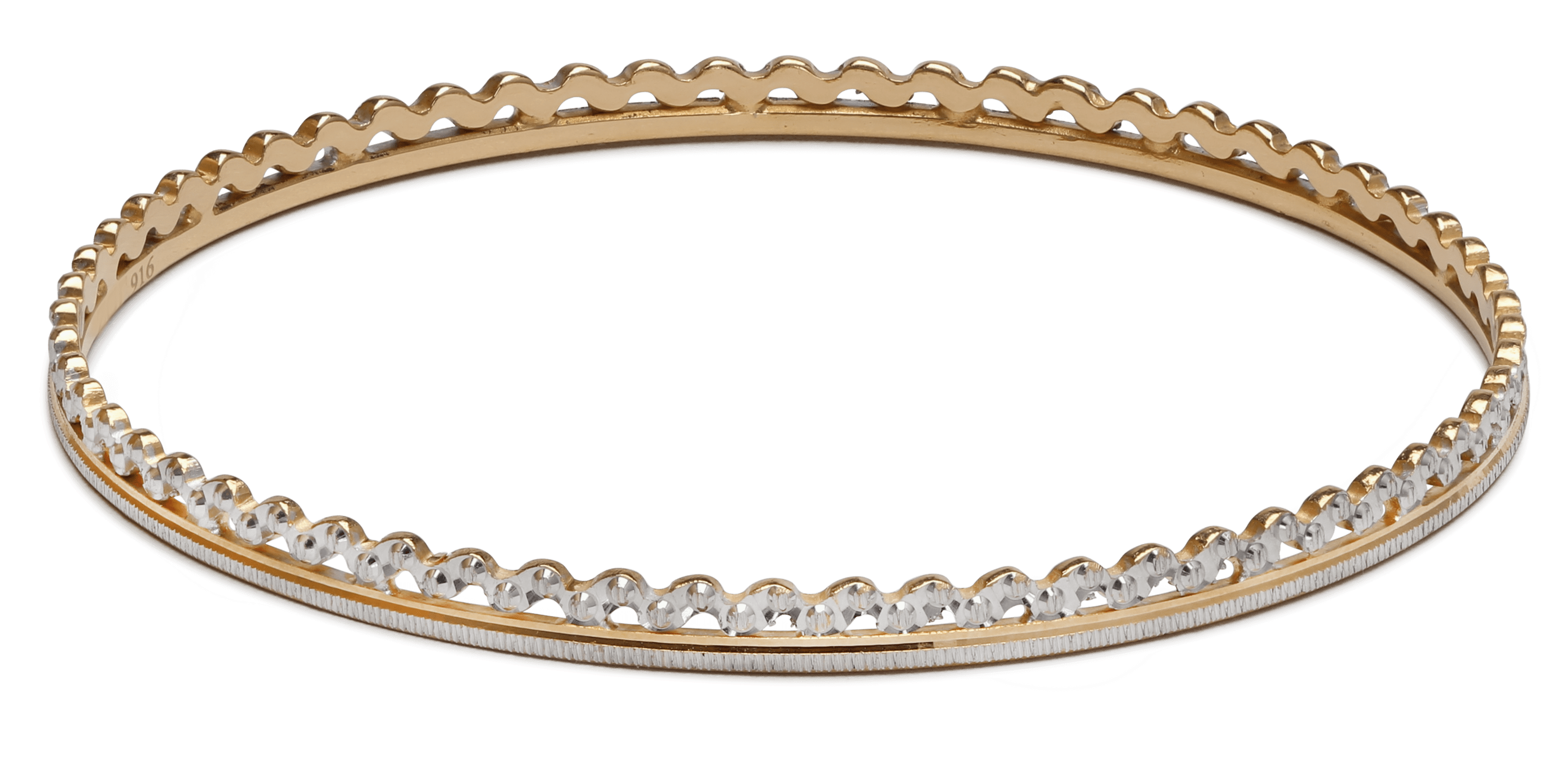 Gold Bangle Rhodium Plated - Bangle (3140x3140), Png Download
