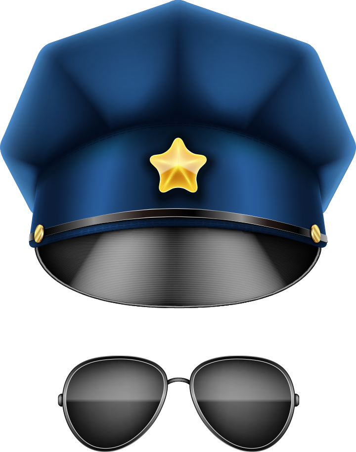 And U8b66u5e3d Designer Police Vector Officer Sunglasses - Police Cap Vector Png (720x914), Png Download