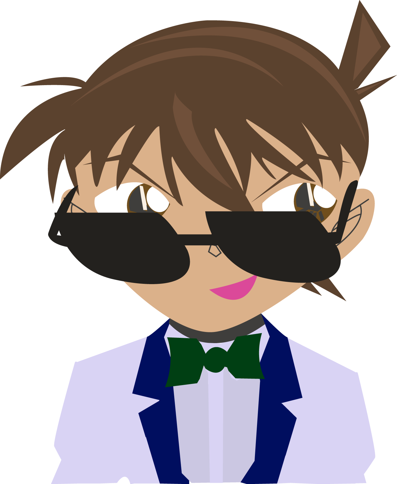 Zack Makes A Sly Reply, With Sunglasses Tilted Down - Cartoon (1353x1649), Png Download