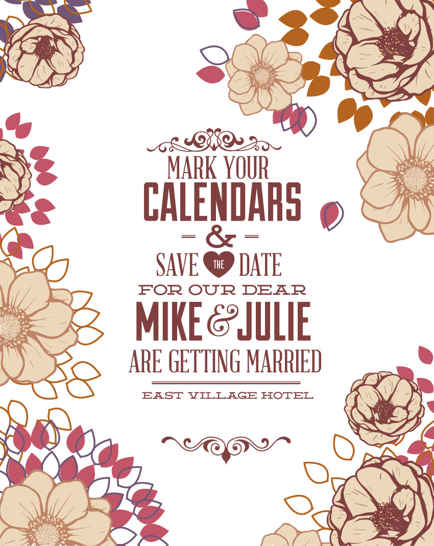 Marriage Clip Art Template Image - Maroon Flowers Background For Wedding Invitations (850x1069), Png Download