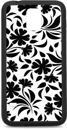 Custom Flower Background Vector Black And White Artsadd - Mobile Phone Case (800x800), Png Download