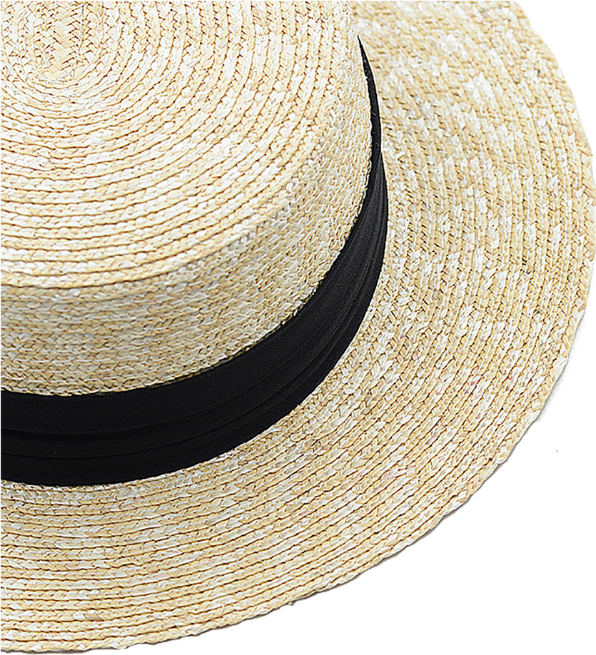 Button Ribbon Flat Crown Boater - Sombrero (1000x1000), Png Download