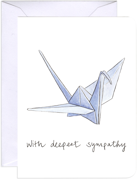 Paper Crane Sympathy Mini Card - Origami (800x678), Png Download
