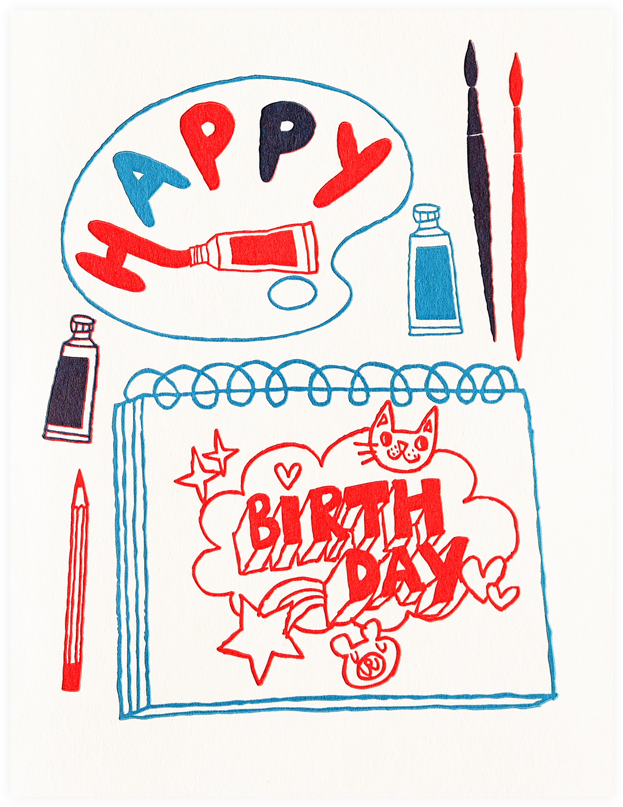 Fugu Fugu Artsy Birthday Card (1700x1700), Png Download