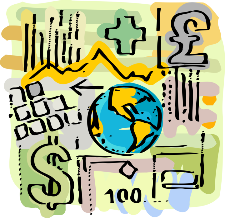 Vector Illustration Of International Finance Planet (720x700), Png Download