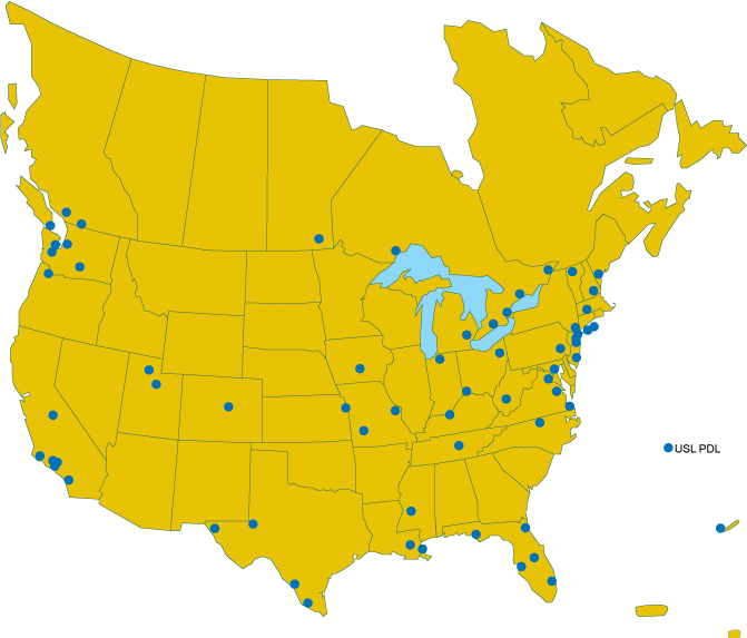 El Fútbol Ya Puso Sus Raíces En Los Estados Unidos - Us And Canada Map Icon (671x573), Png Download