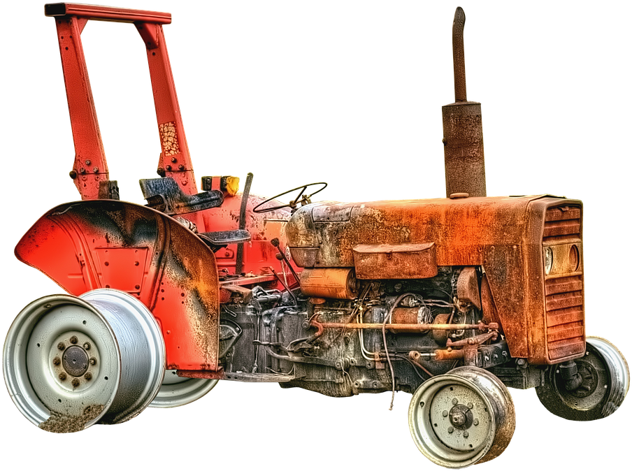 Tractor, Tractors, Burned Down, Scrap, Old, Landtechnik - Tractor (957x720), Png Download