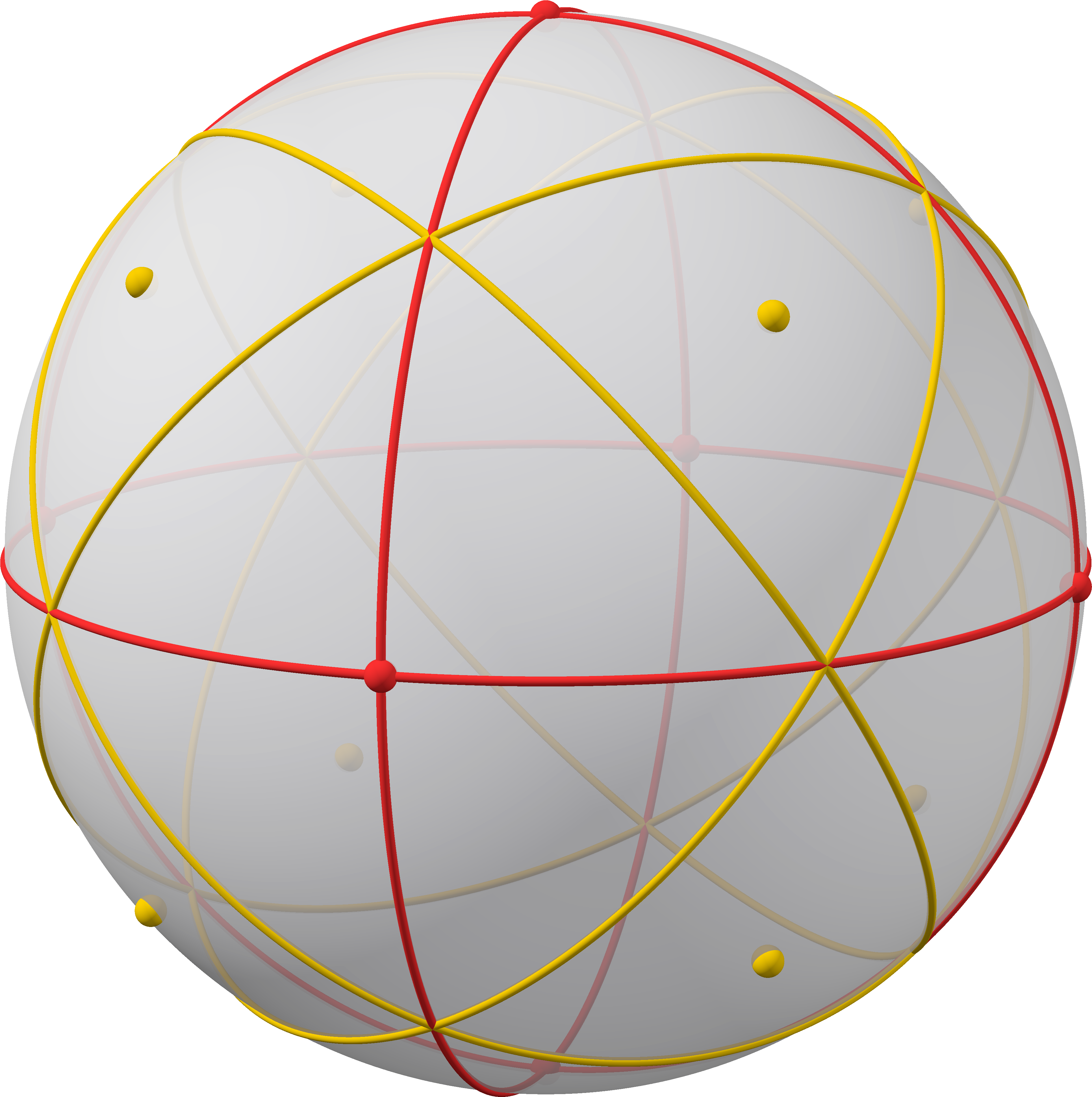 Spherical Polyhedron With Great Circles, 8 Ry (4000x4000), Png Download