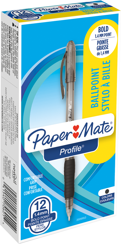 Product Image - Black Bold Retractable Ballpoint Pen (850x850), Png Download