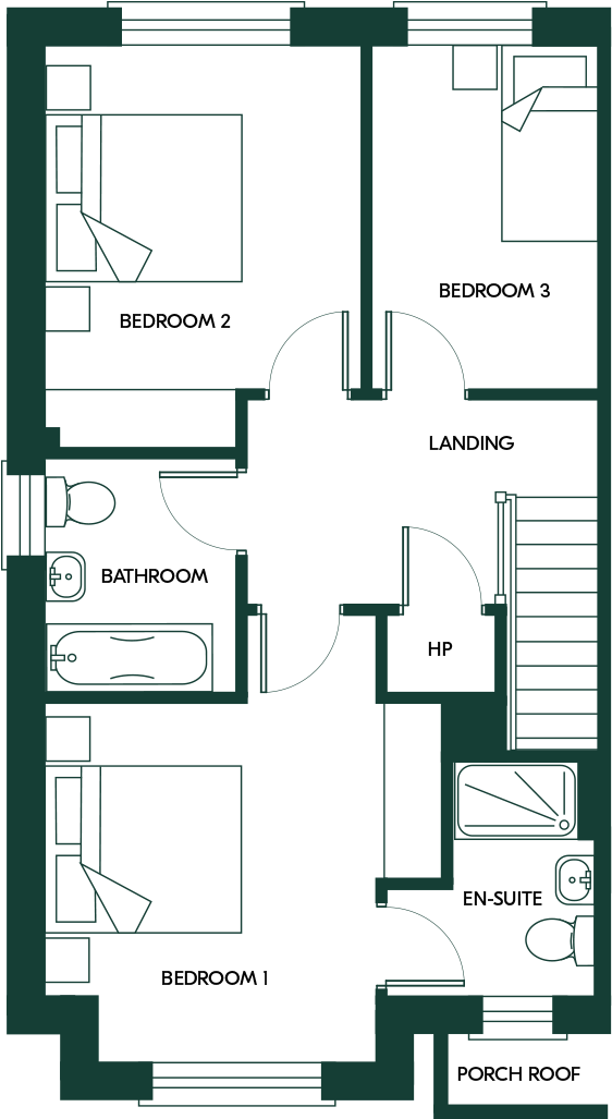3 Bed Semi Detached - Floor Plan (800x1200), Png Download
