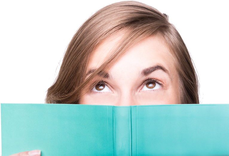 Girl Behind Book - Definicion De Reporte De Lectura (766x524), Png Download