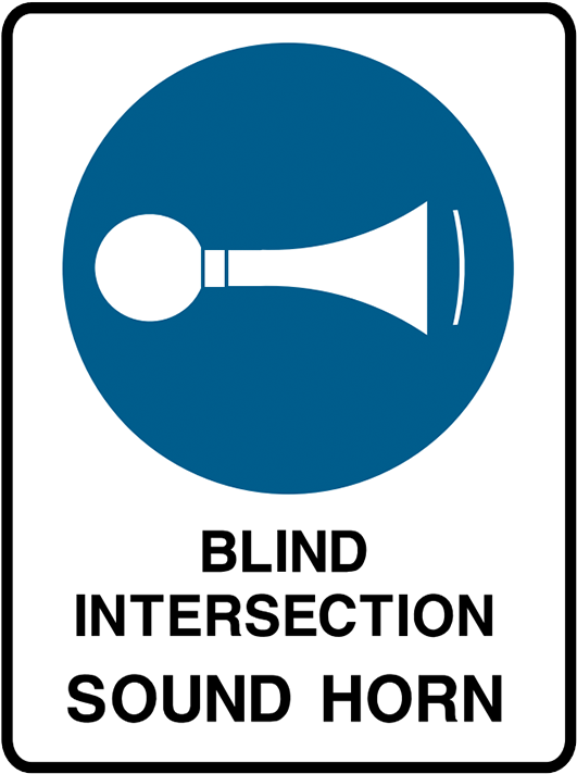 Brady Mandatory Sign Blind Intersection Sound Horn - Blind Intersection Sound Horn (800x800), Png Download