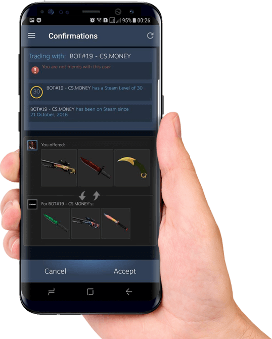 Accept The Trade Using Steam Mobile Authenticator And - Smartphone (538x670), Png Download