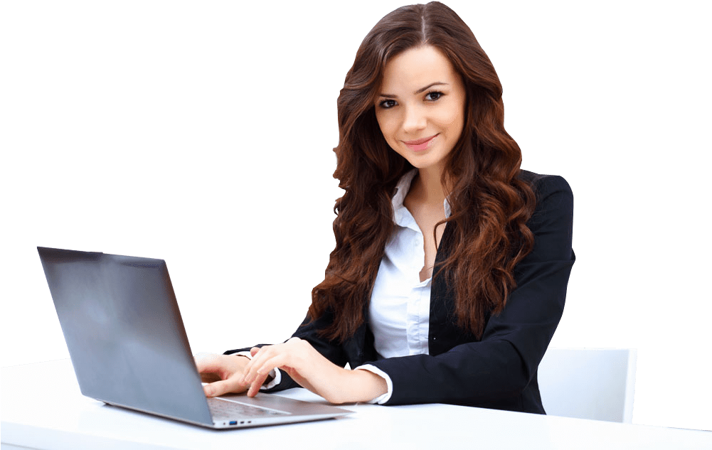 Happy Girl On The Office (1000x639), Png Download