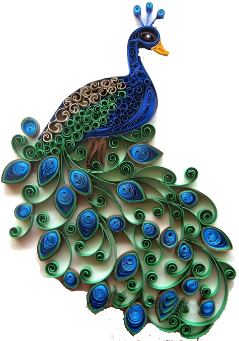 Craft Quilling Peafowl Transprent Png Free - Pavo Real De Filigrana (491x678), Png Download