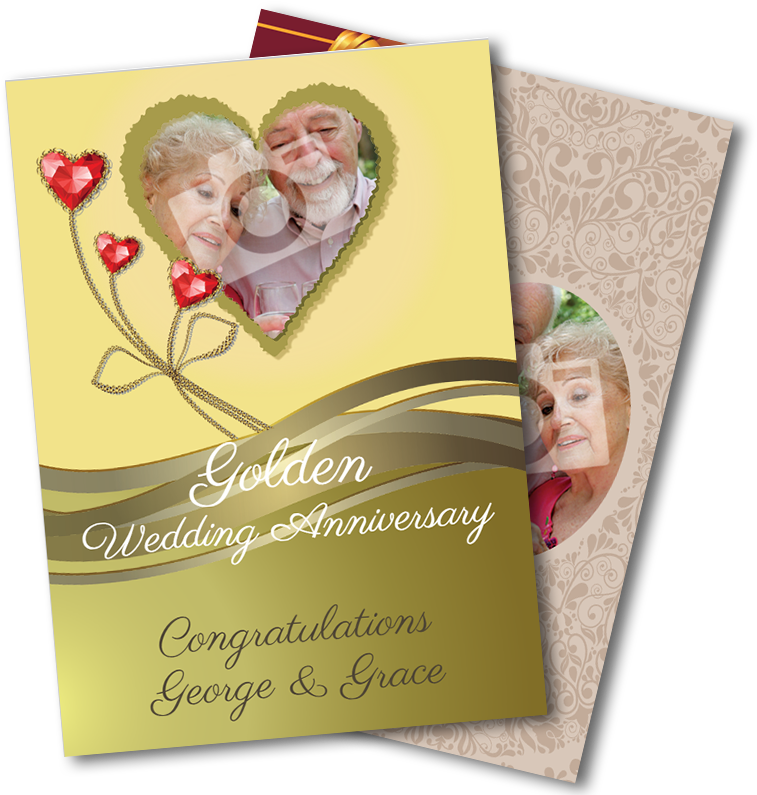 Golden - 50th - Greeting Card (800x800), Png Download