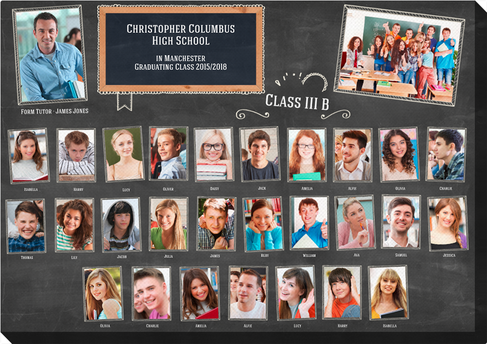 School Memory Colorland Com Photo Canvas X - Pomysły Na Tablo Klasowe (1000x1000), Png Download