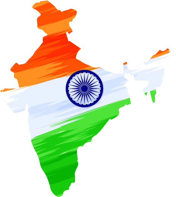 Indian Independence Day Design With Map Transparent - India Independence Day 2018 (715x715), Png Download