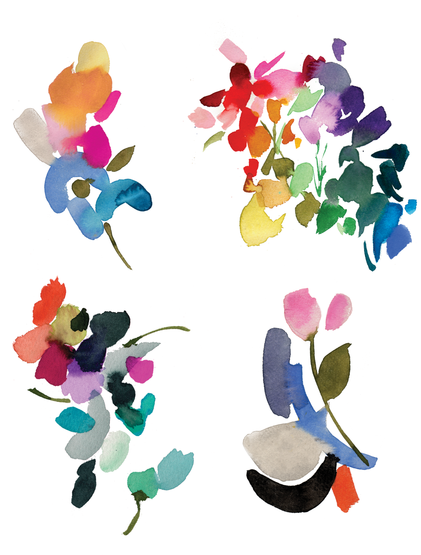 The Abstract Florals Set (2048x2048), Png Download