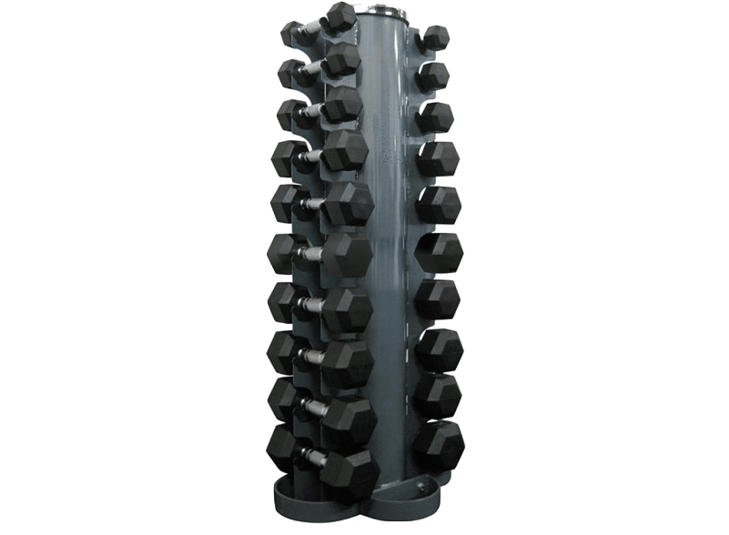 1-10kg Hex Rubber Dumbbell Set With Vertical Dumbbell - Dumbbell (800x600), Png Download