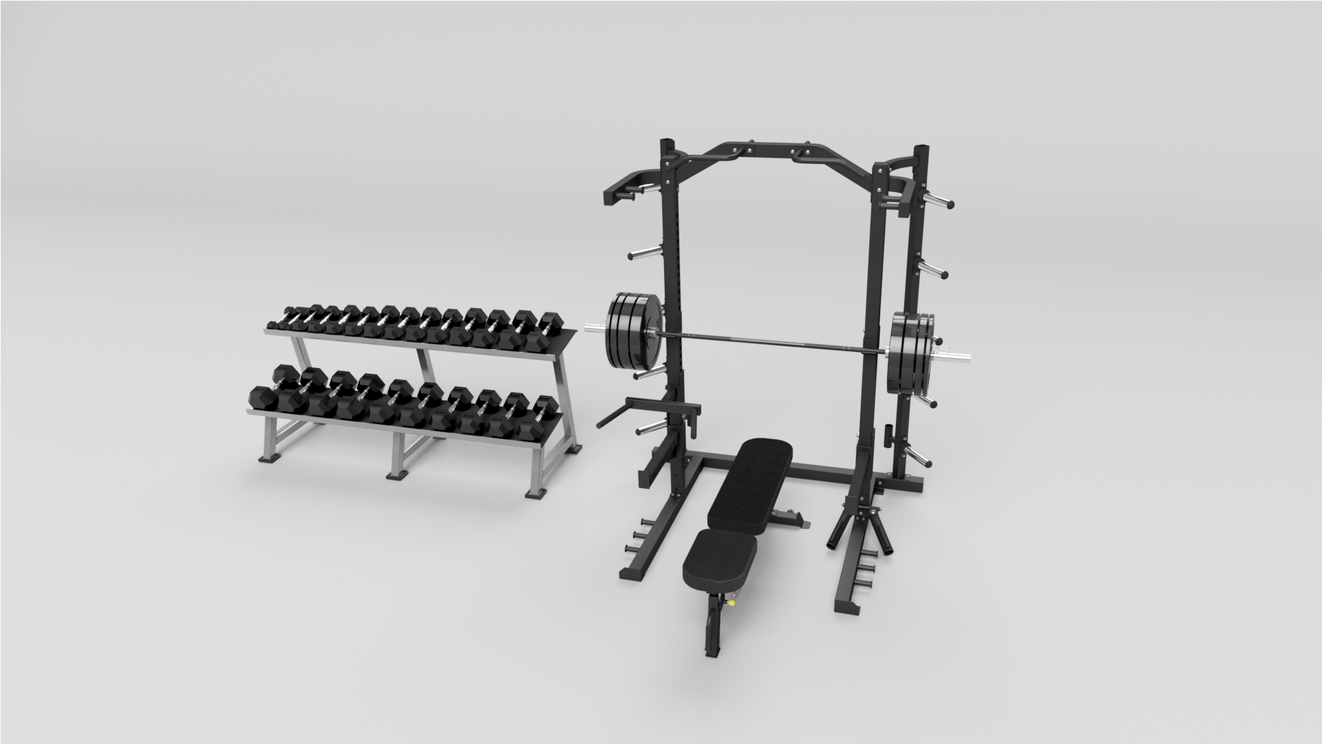 Free Weights Area - Bench (1920x1920), Png Download