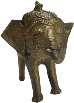 Handmade Brass Metal Big Elephant Indian Dhokra Handicraft - Bronze Sculpture (600x560), Png Download