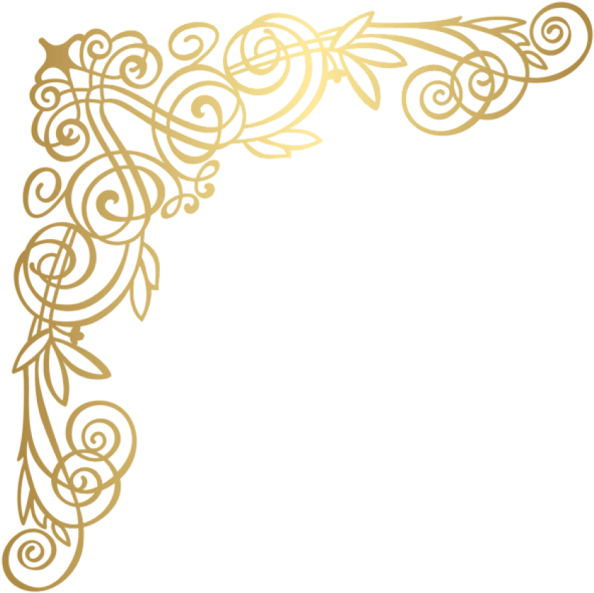 Free Png Download Golden Deco Corner Clipart Png Photo - Golden Decorative Corner Png (850x849), Png Download