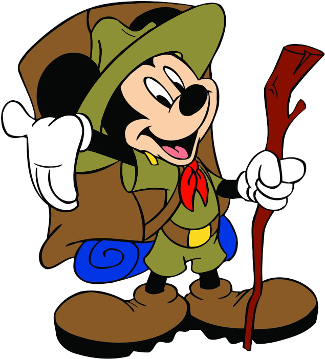 Mickey Mouse Clipart Gears - Mickey Mouse Camping Clipart (657x727), Png Download