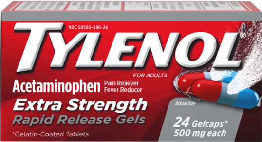 Tylenol Rapid Release Gels - Packaging And Labeling (600x600), Png Download