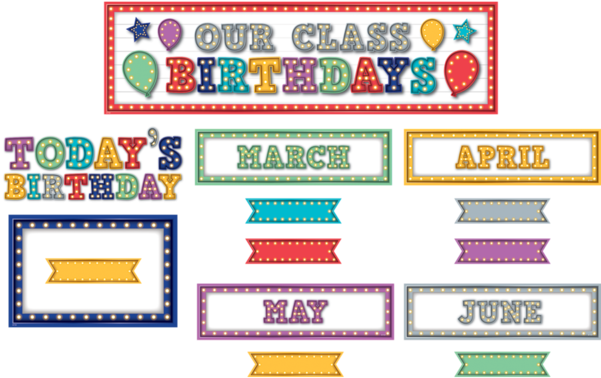 Marquee Our Class Birthdays Mini Display Set - Students Birthday Bulletin Board (600x600), Png Download