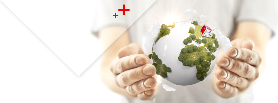 Redwave - Recycling - Solutions - Together - Hand Holding A Magic Ball (940x350), Png Download