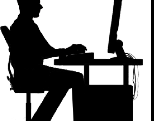 Silhouette Clipart Computer - Silhouette (640x480), Png Download