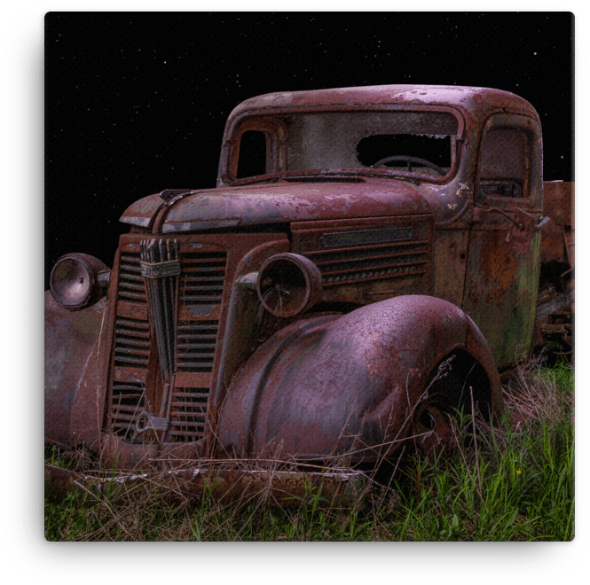 Rusty Old Tow Truck Canvas - Vintage Car (1000x1000), Png Download