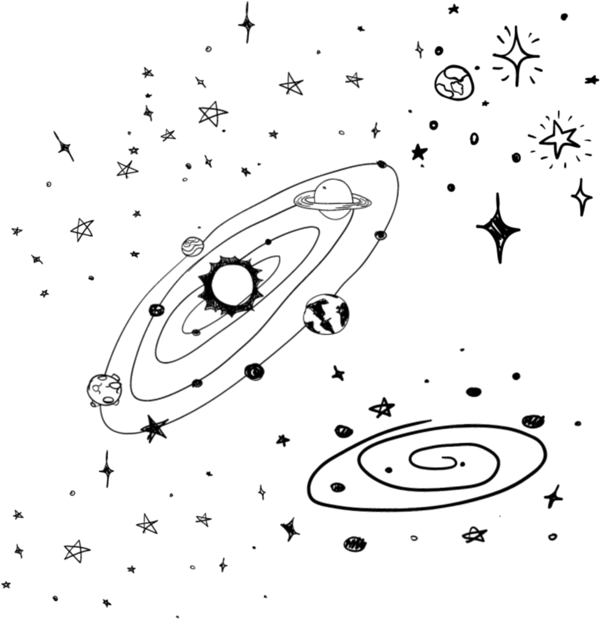 Space Tumblr Black Galaxyedit Star Png Tumblr Drawing - Louis Tomlinson Tatuajes Lockscreen (2289x2289), Png Download