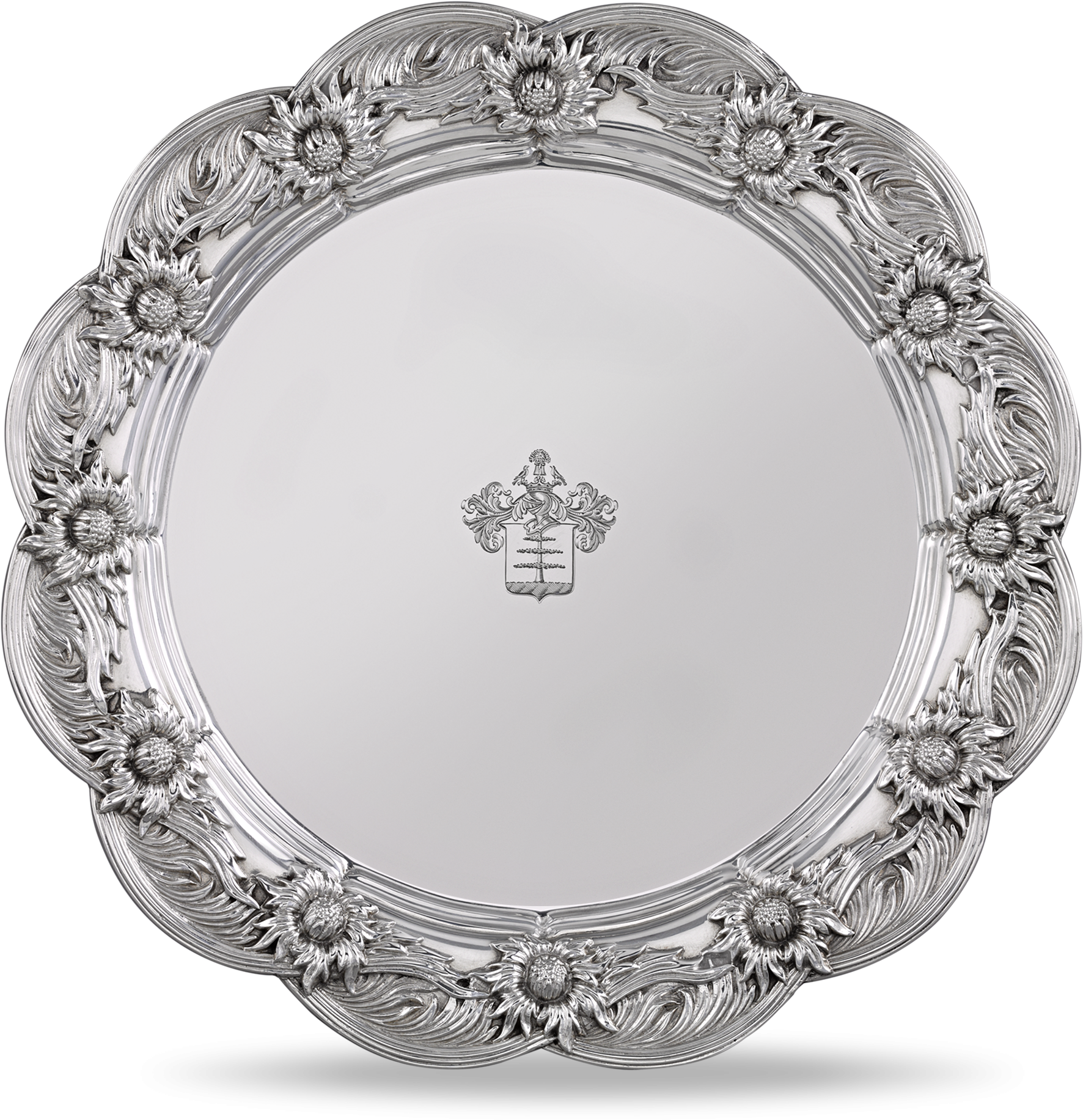 Chrysanthemum Sterling Silver Dinner Plate By Tiffany - Serving Tray (2500x2000), Png Download
