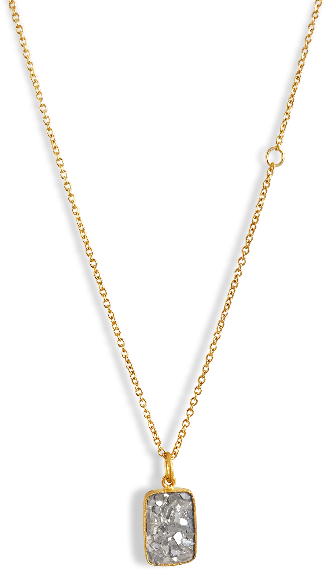 Raw Cut Diamond Plate Necklace - Necklace (2362x2362), Png Download