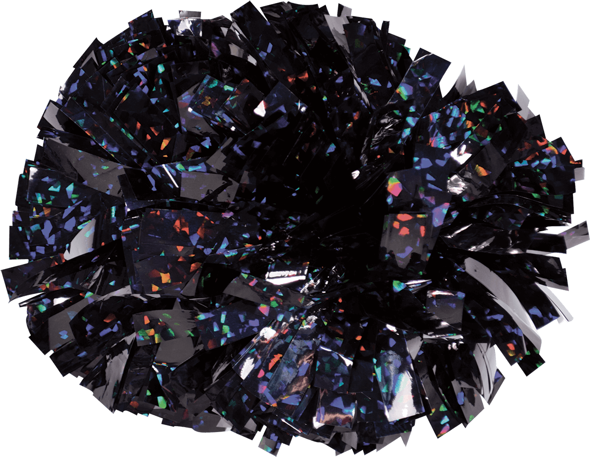 Black Holographic Pom Poms (1200x1424), Png Download