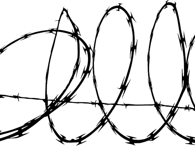 Clip Art Free Stock Barbed Wire Clipart Cartoon - Barbed Wire Transparent Background (640x480), Png Download