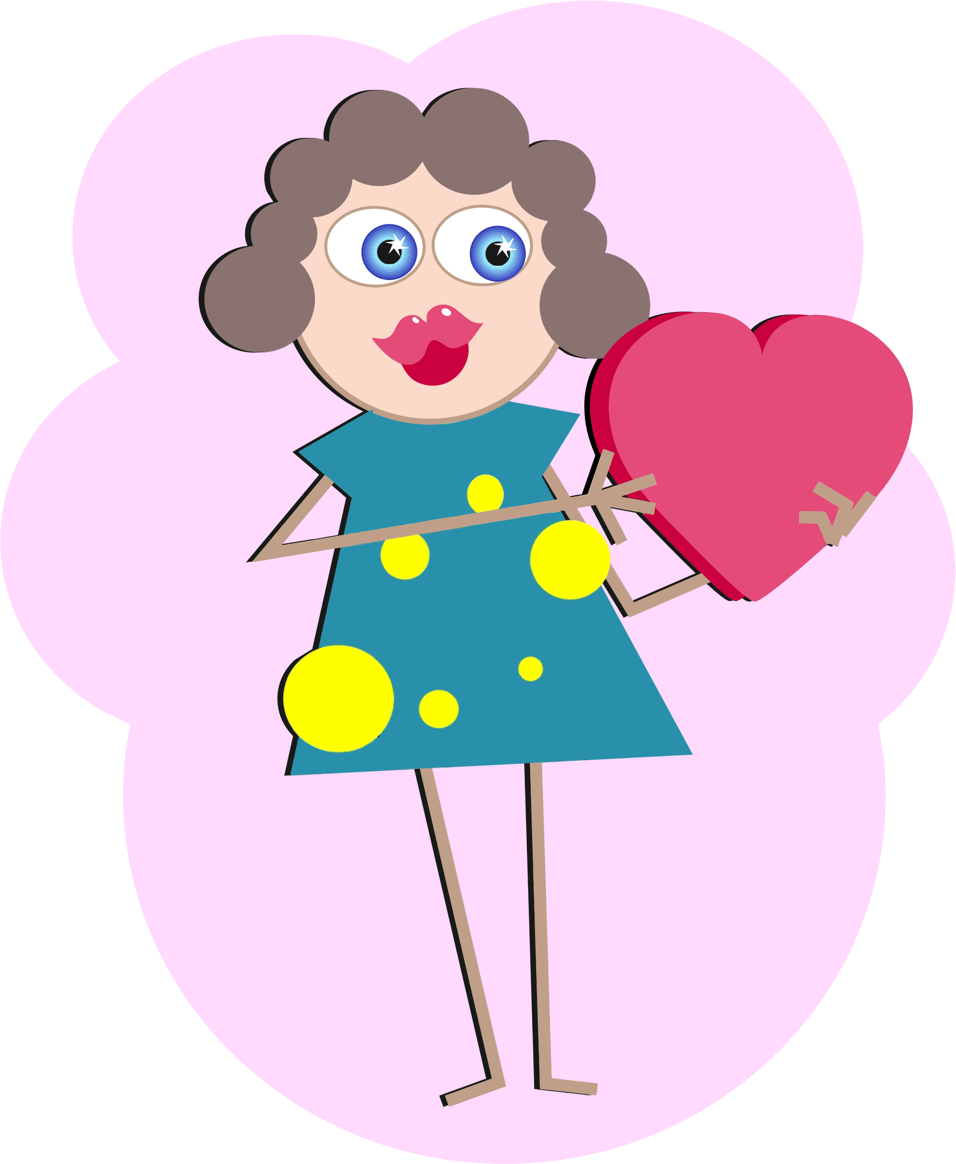 Big Image - Clip Art Woman In Love (1924x2343), Png Download