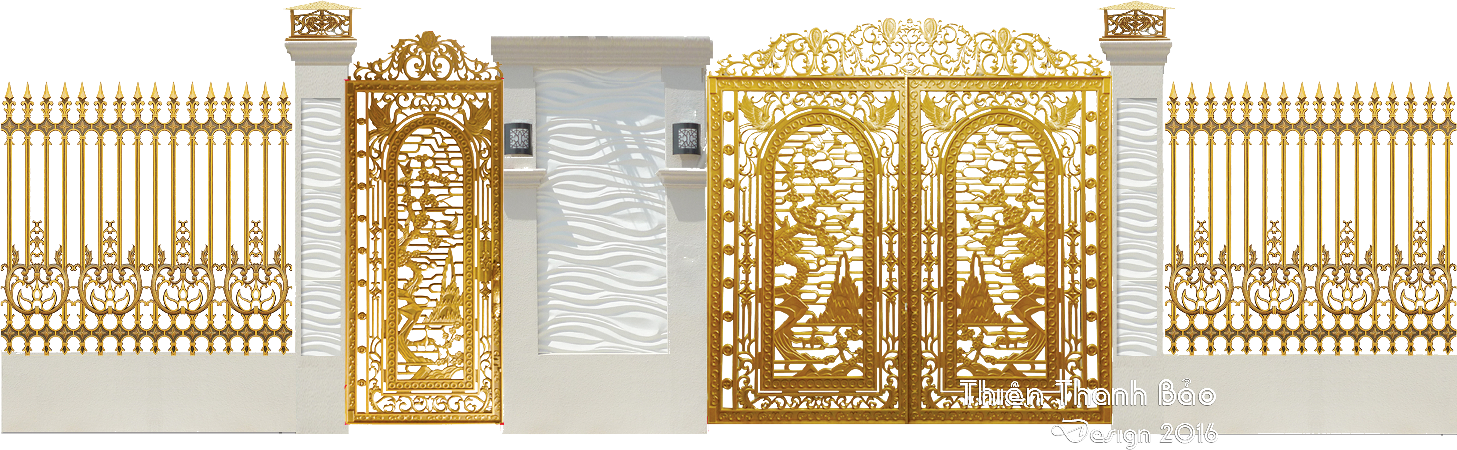 Cổng Nhôm Đúc - Door (4724x1577), Png Download