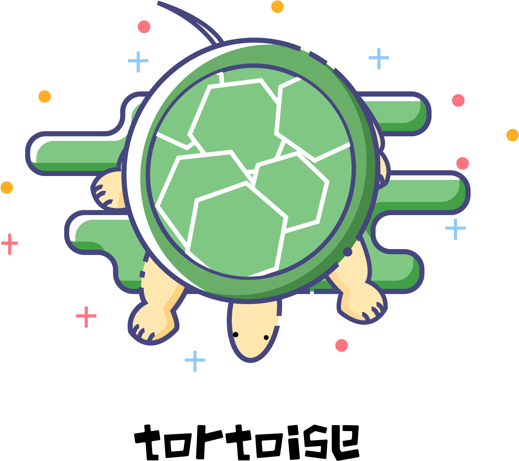 Turtle Animal Cute Reptile Png And Vector Image - Vector Graphics (2000x2000), Png Download