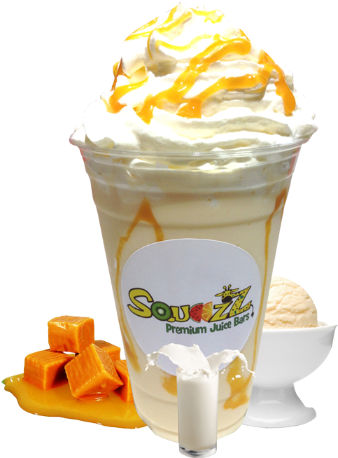 Caramel Milkshake - Sundae (630x705), Png Download