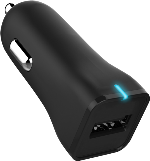 Mycandy Qc2 Single Usb Fast Car Charger Cu02 2a, Black - Car Charger Png Transparent (600x550), Png Download